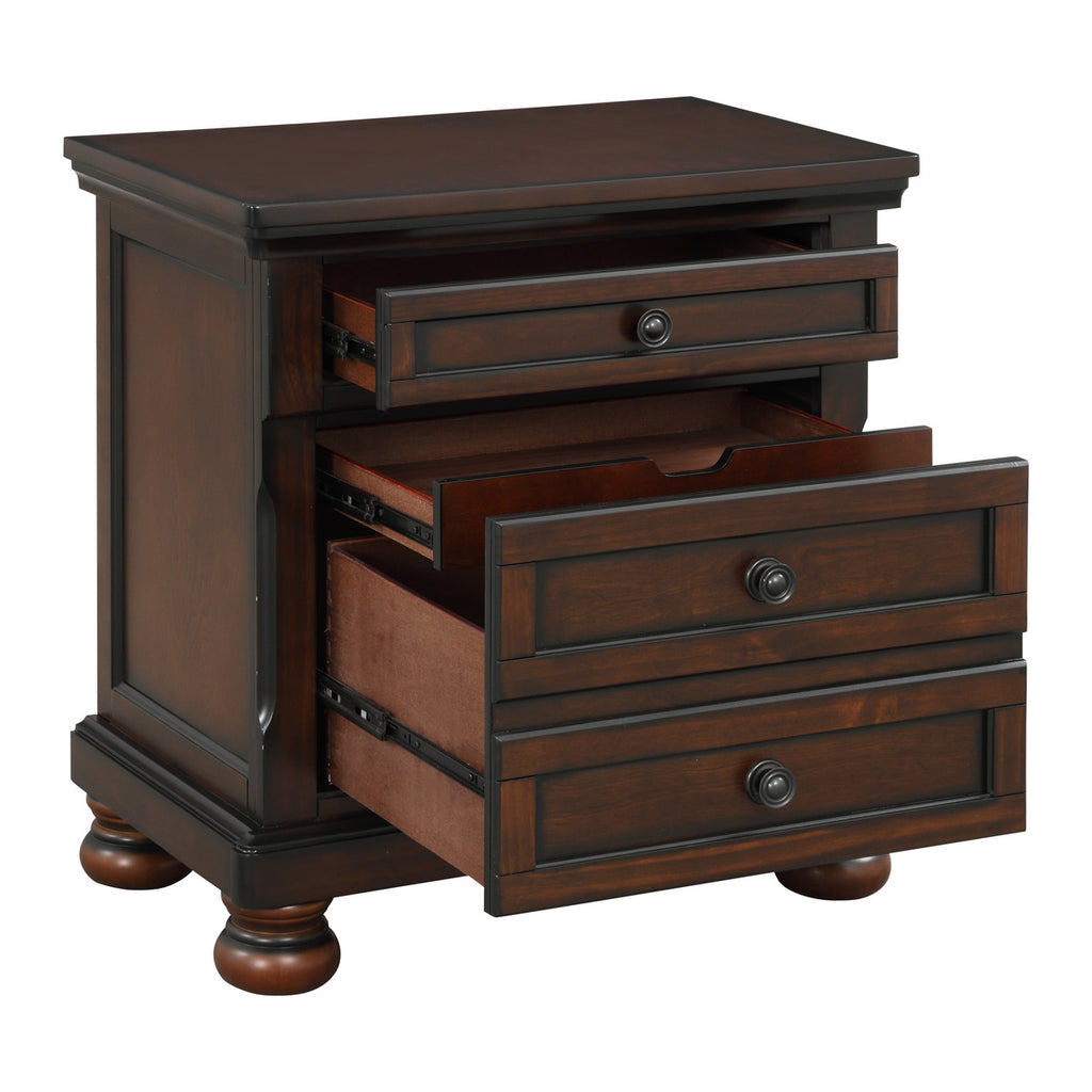 Cumberland Night Stand, Hidden Drawer - open drawer view