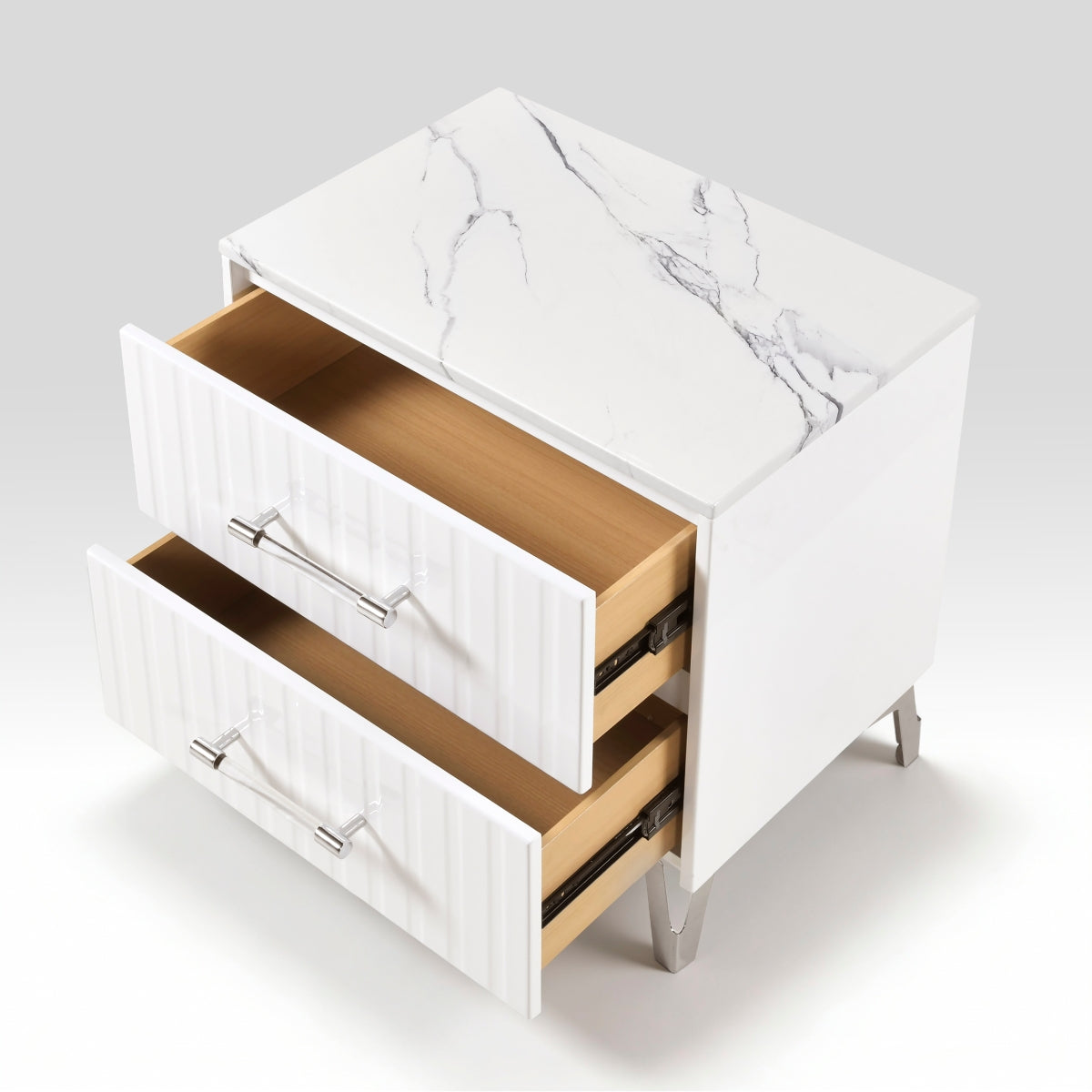 Ripple Night Stand - open drawer view