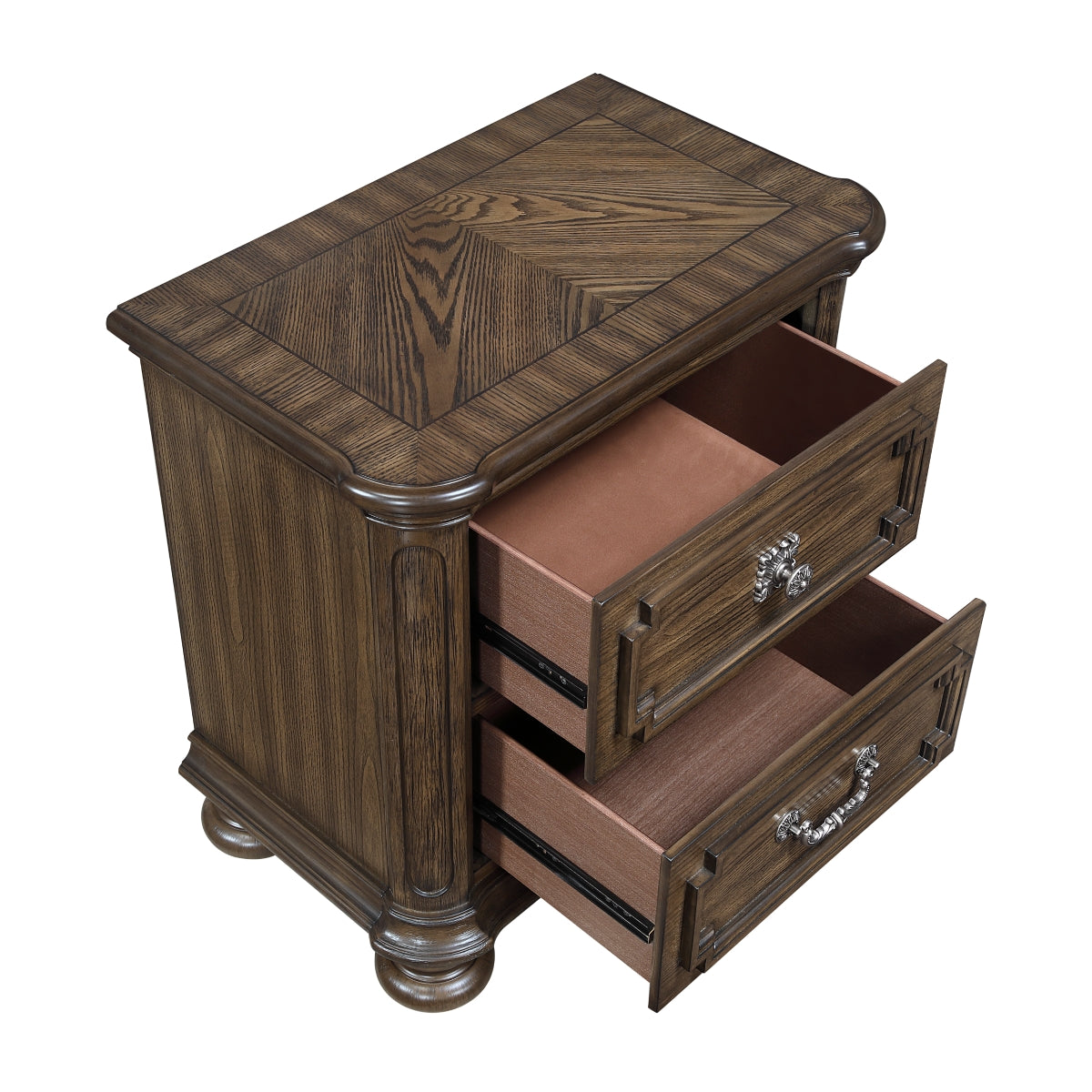 Buckingham Night Stand - open drawer view