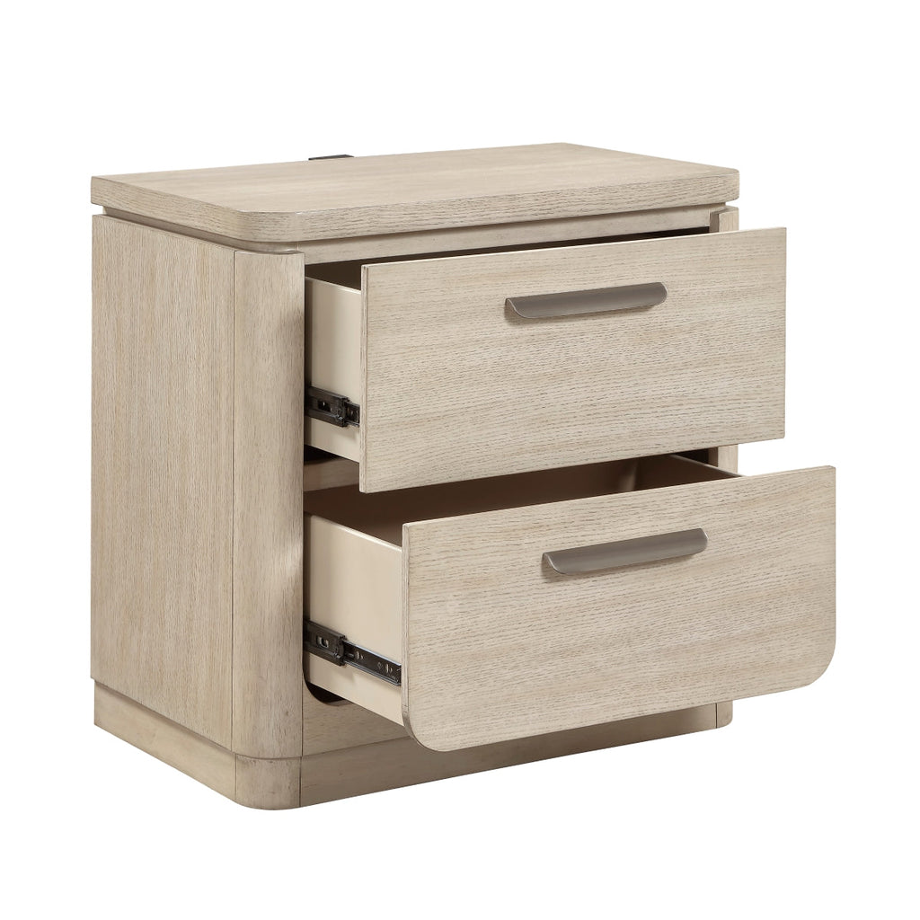 Alita Night Stand - open drawer view