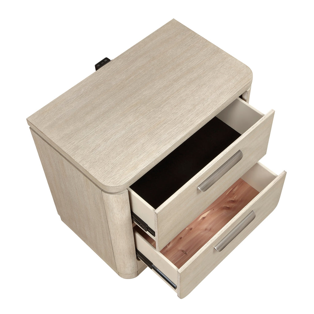Alita Night Stand - open drawer view
