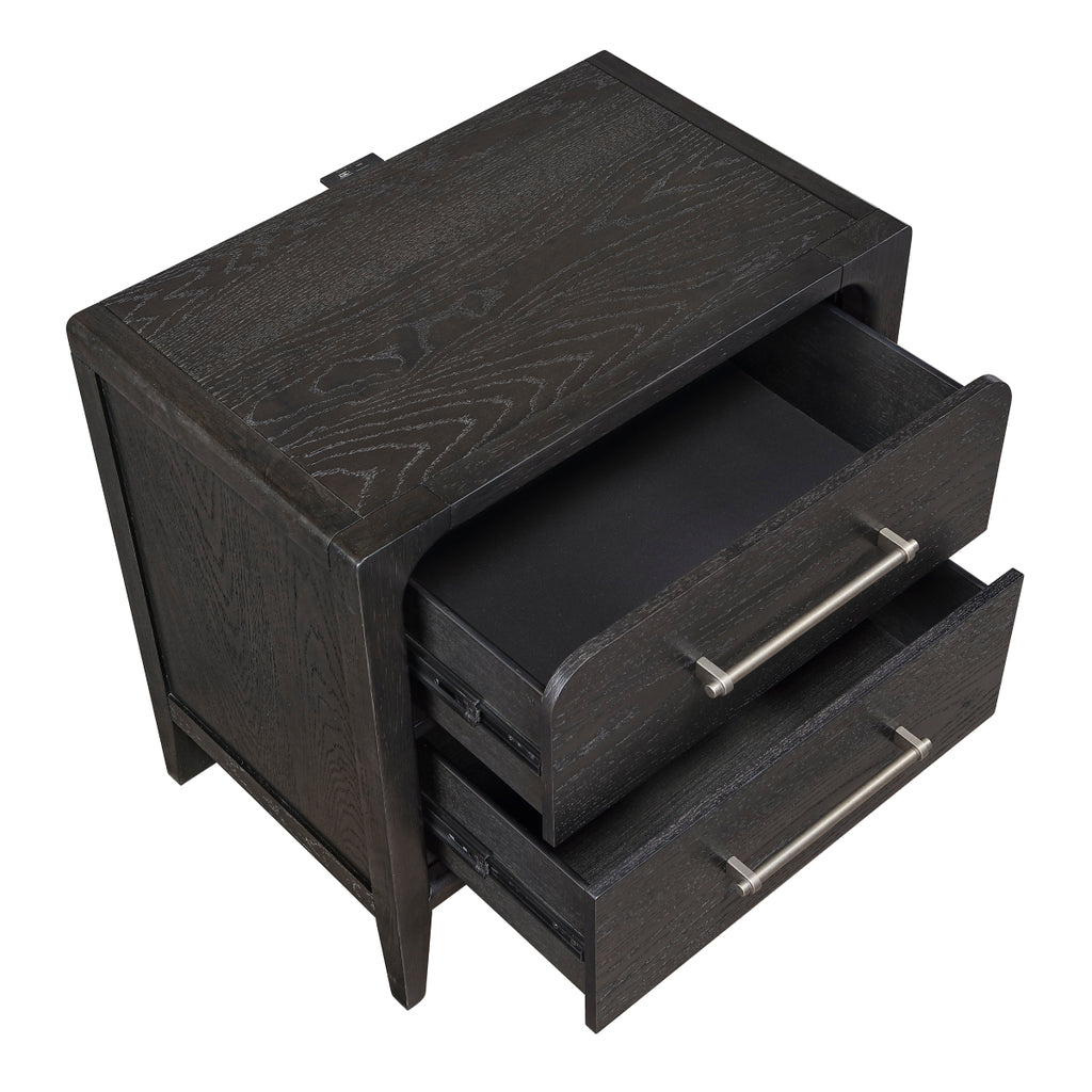Elowen Night Stand (2502BK-4) - open drawer view