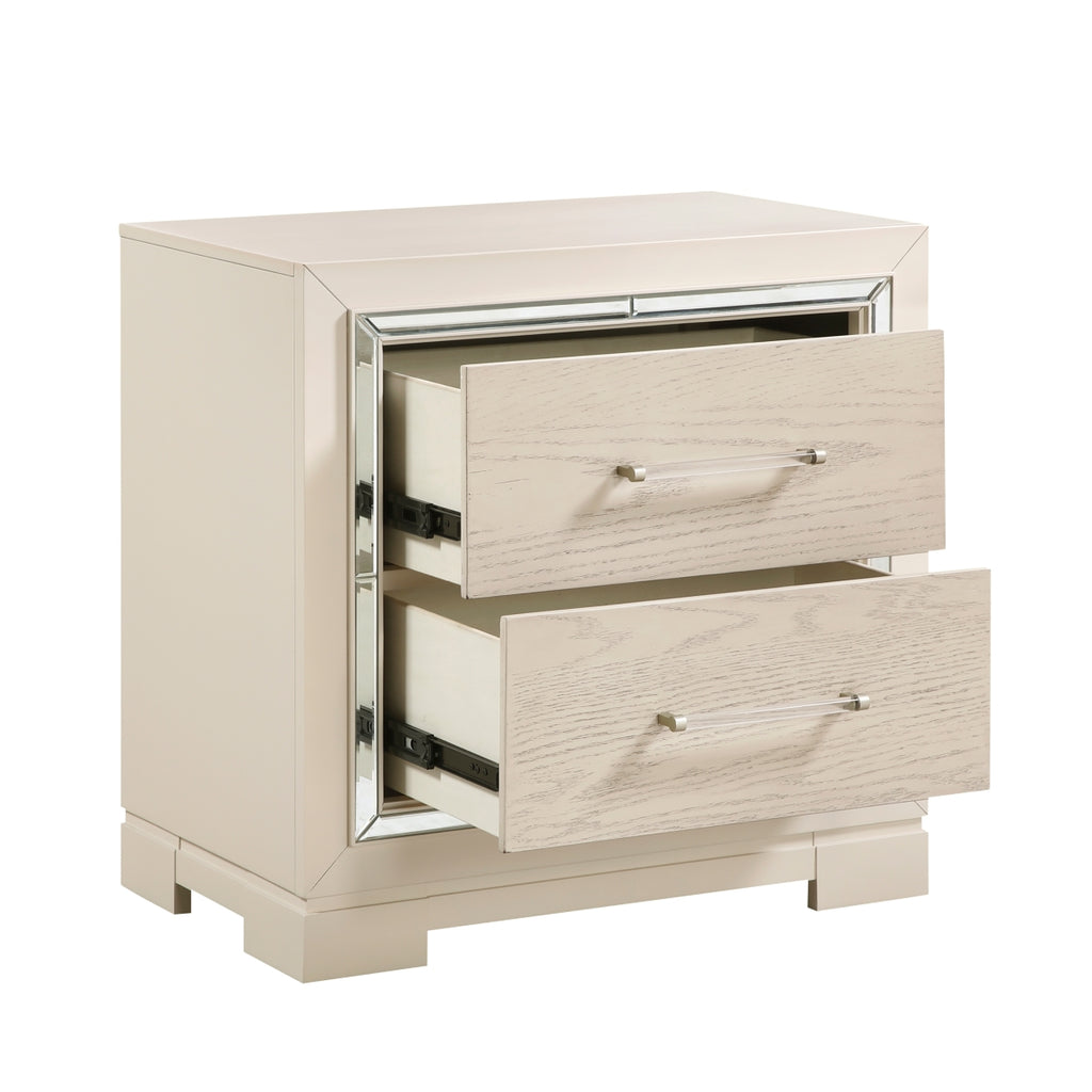 Alabaster Night Stand - open drawer view