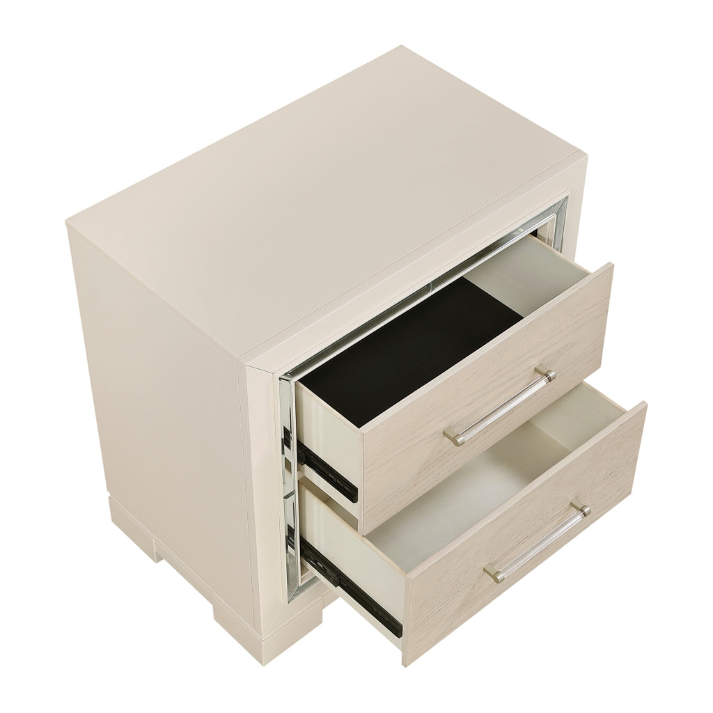 Alabaster Night Stand - open drawer view