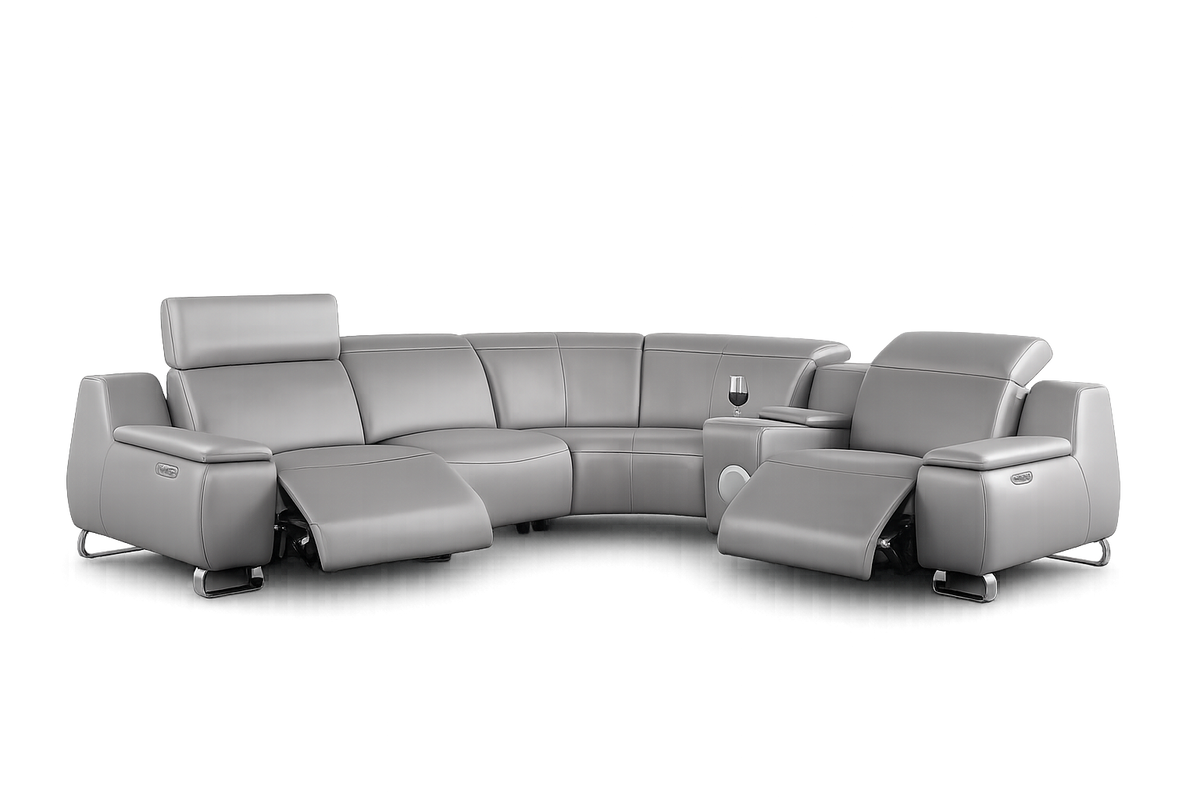 Smart CineFlex Grey Power Recliner Sectional