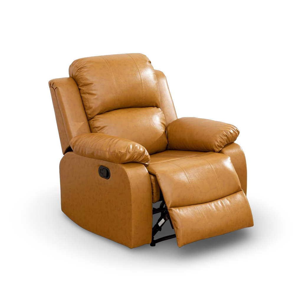 One-button manual reclining lounge chair
