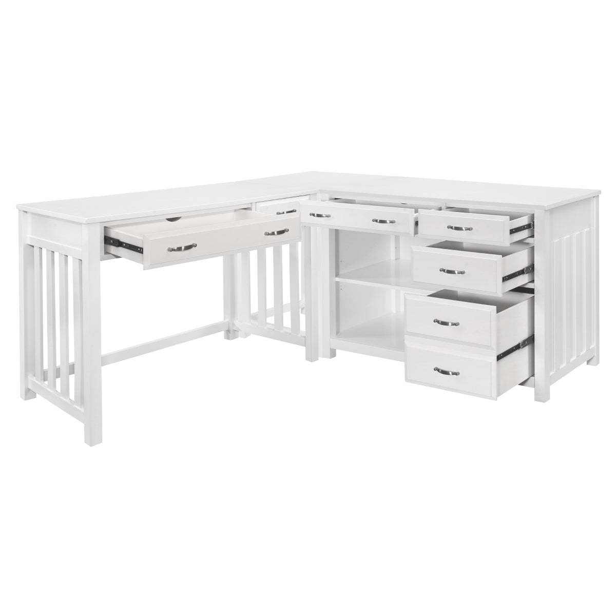 Blanche White 3-Piece Corner Desk