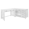 Blanche White 4-Piece Corner Desk with Hutch