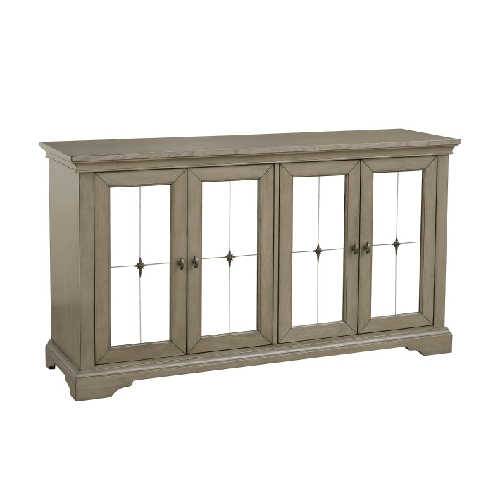 Vermillion Server with Mirrored Door