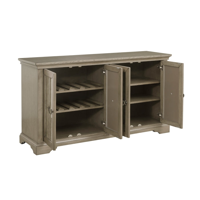 Vermillion Server with Mirrored Door