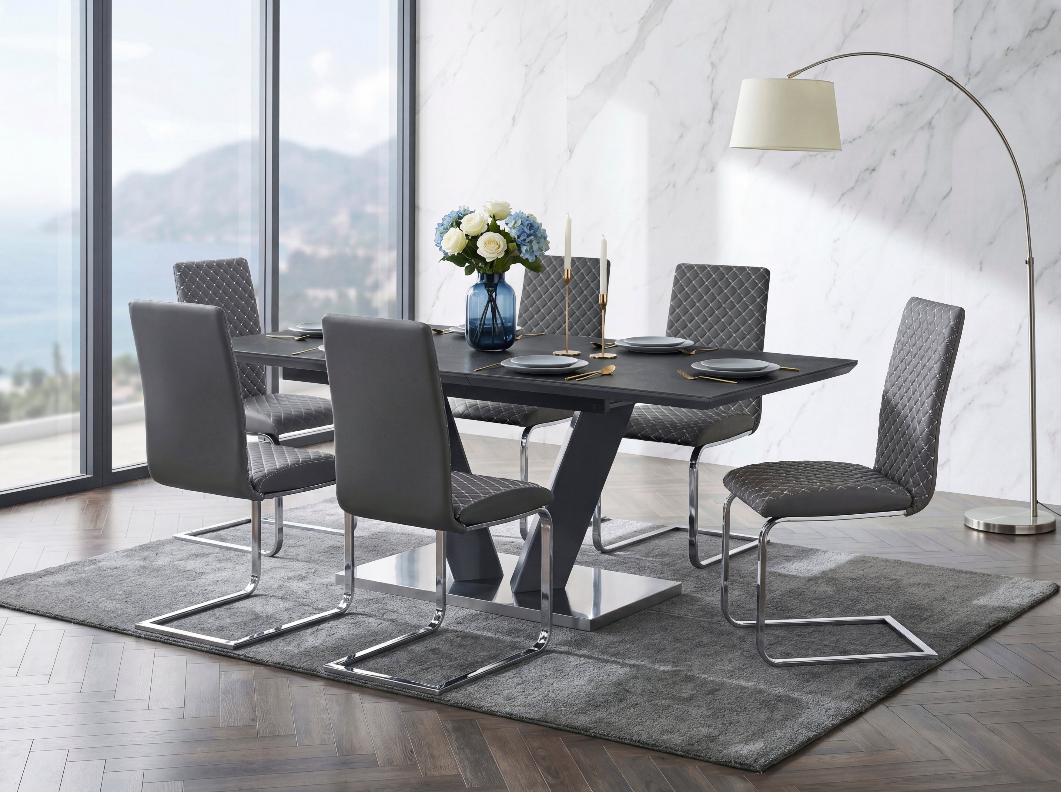 Yannis Mable Stone Extend Dining Table
