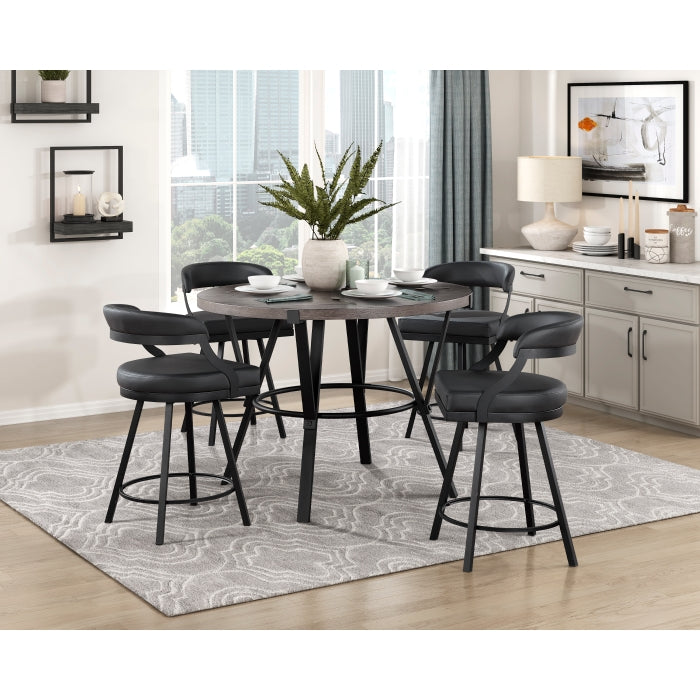 Crowley Swivel Counter Height Chair (5565-24BK)