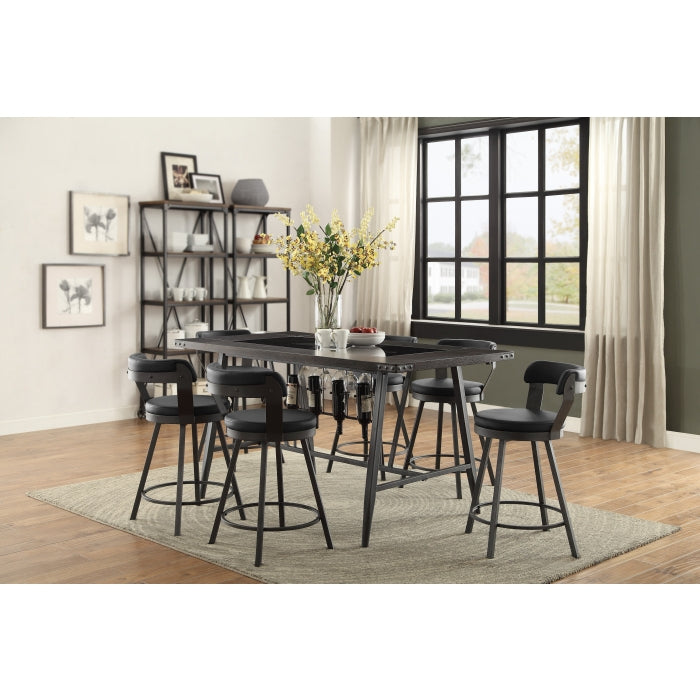 Swivel Counter Height Chair (5566-24BK3A)
