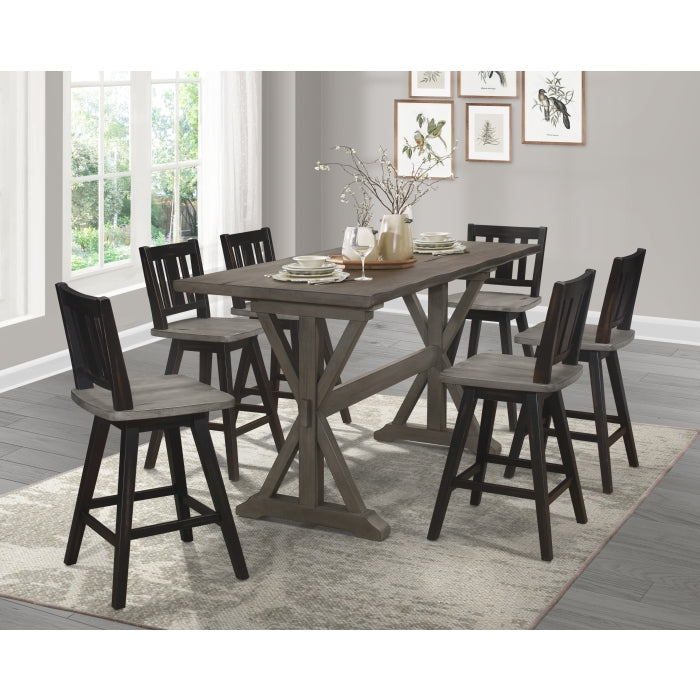 Amsonia Swivel Counter Height Chair (5602-24BKS2)