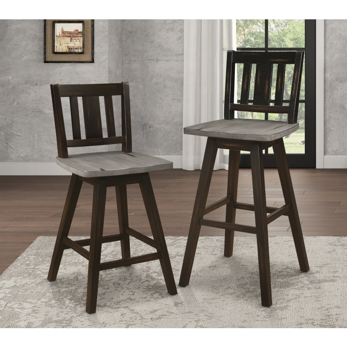 Amsonia Swivel Counter Height Chair (5602-24BKS2)