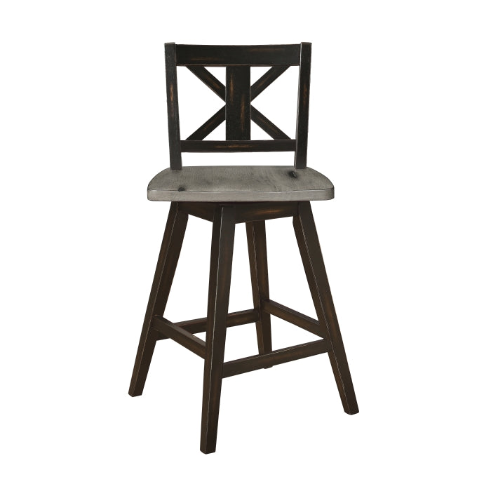 Amsonia Swivel Counter Height Chair, Black