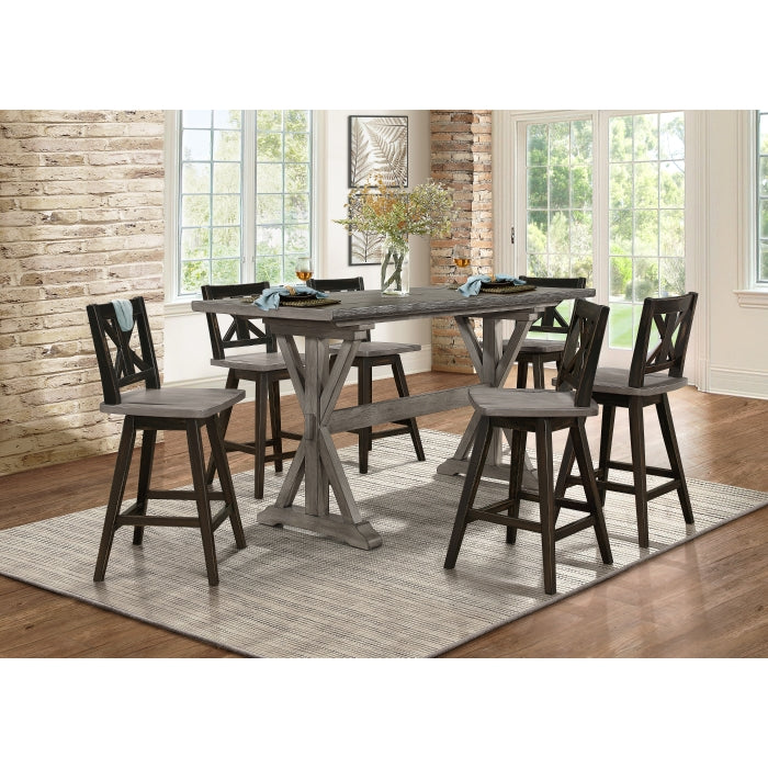 Amsonia Swivel Counter Height Chair, Black