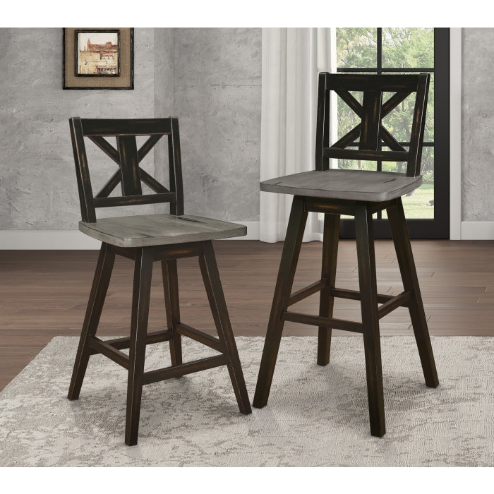 Amsonia Swivel Counter Height Chair, Black