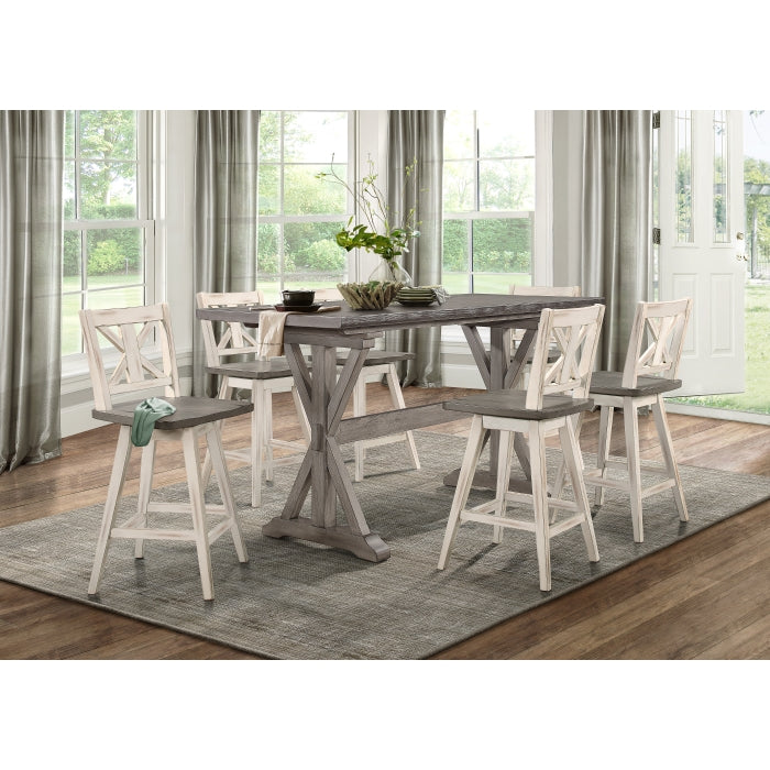 Amsonia Swivel Counter Height Chair, White