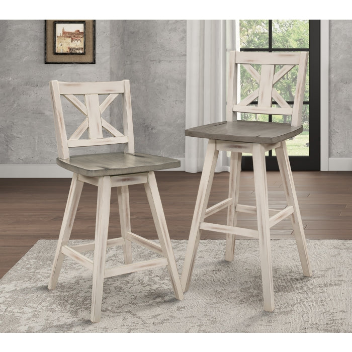 Amsonia Swivel Counter Height Chair, White