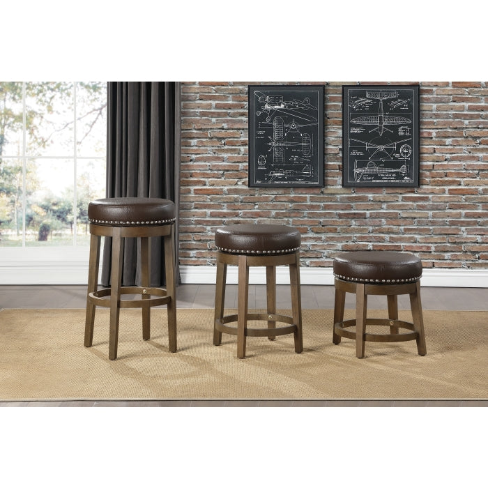 Westby Round Swivel Stool, Brown
