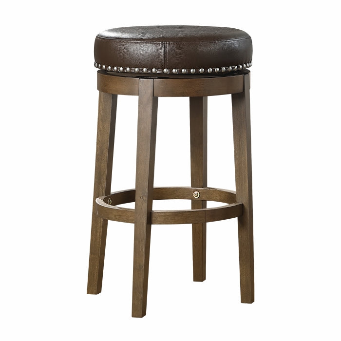 Westby Round Swivel Pub Height Stool, Brown
