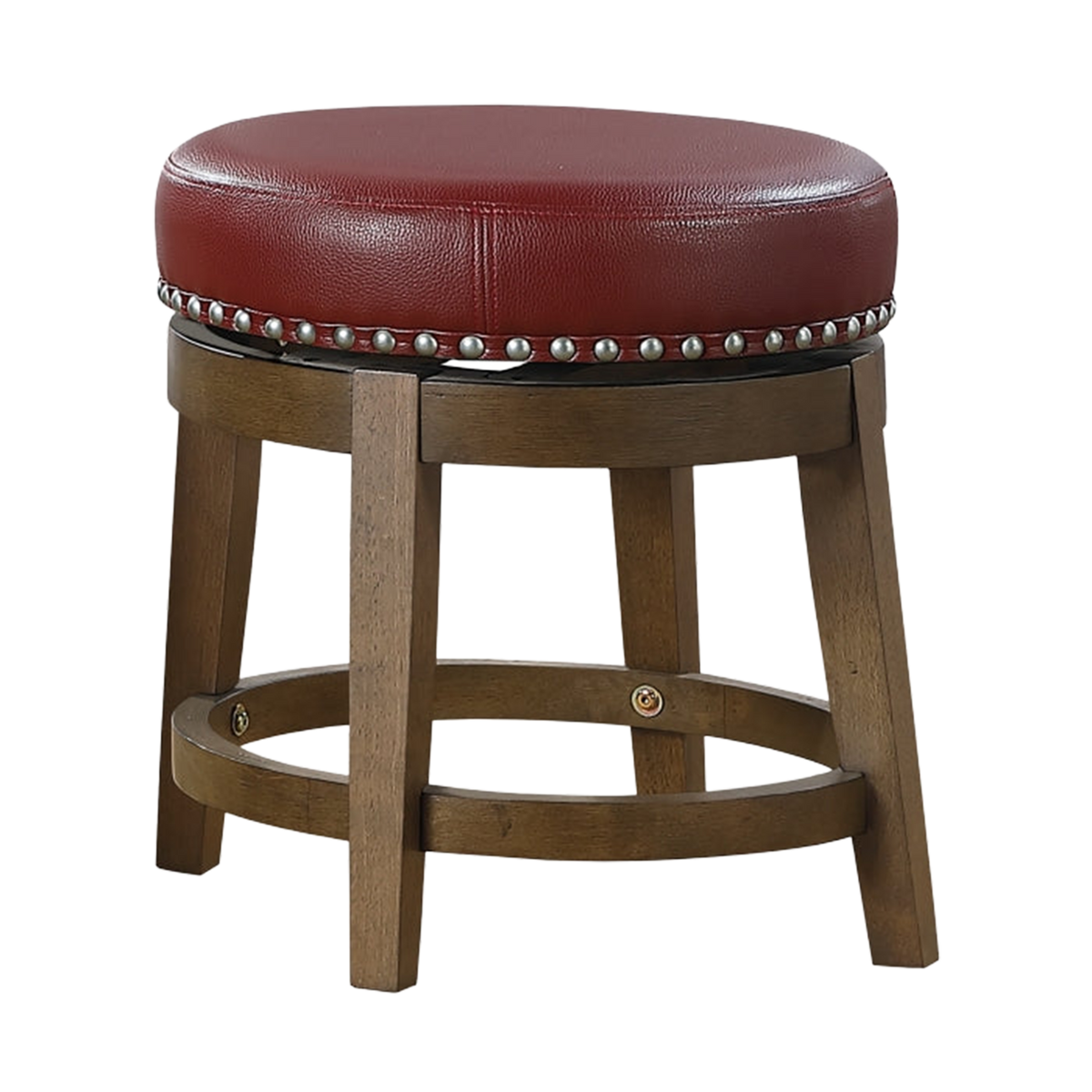 Westby Round Swivel Stool, Red - transparent product image