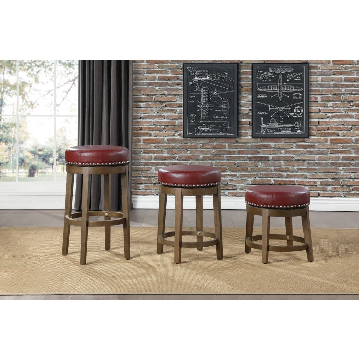 Westby Round Swivel Pub Height Stool, Red