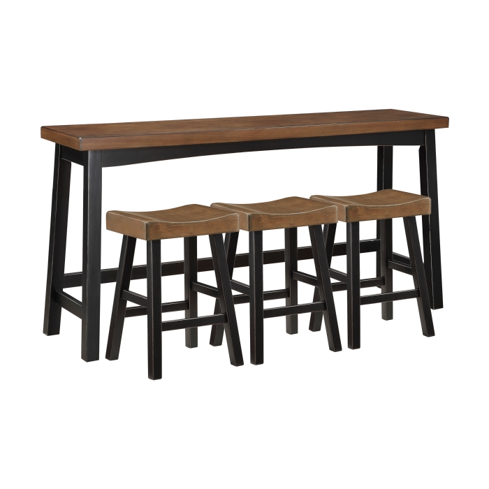 Caspian counter-height dining set in Two-Tone Black and Brown