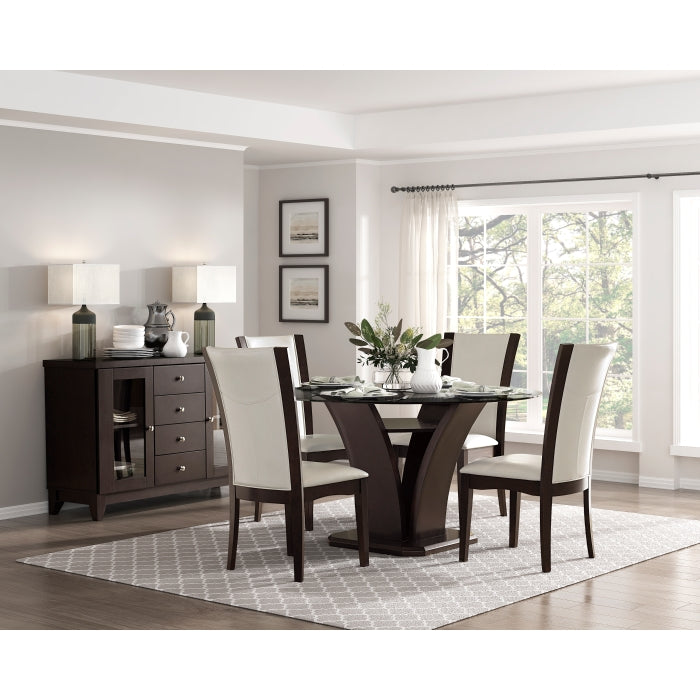Daisy Round Dining Table, Glass Top