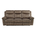 Aram Double Reclining Sofa with Center Drop-Down Cup Holders, Receptacles, Hidden Drawer and USB Ports (8206NF-3)