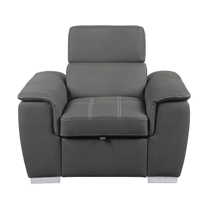 Ferriday Chair with Pull-out Ottoman (8228GY-1)