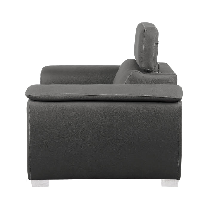 Ferriday Chair with Pull-out Ottoman (8228GY-1)