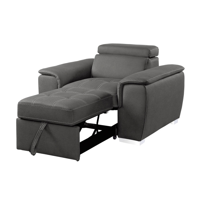 Ferriday Chair with Pull-out Ottoman (8228GY-1)
