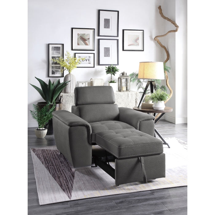 Ferriday Chair with Pull-out Ottoman (8228GY-1)