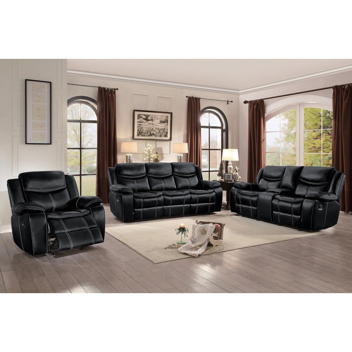 Bastrop Double Reclining Sofa (8230BLK-3)