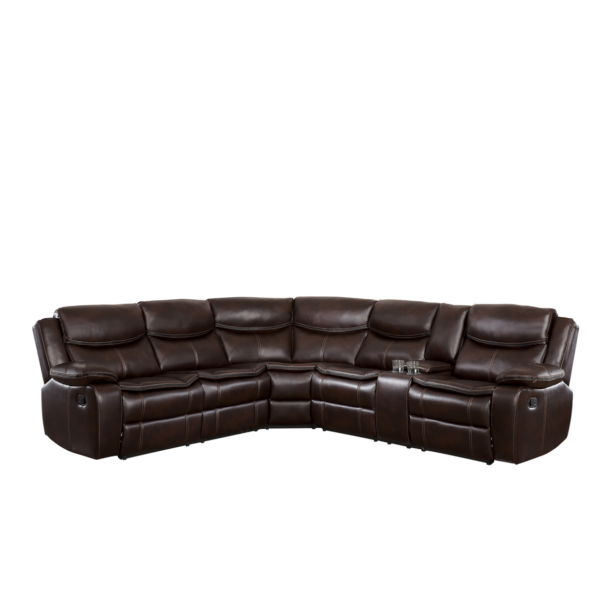 MRS-Bastrop 3-Piece Reclining Sectional front view