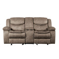 Bastrop Glider Reclining Loveseat with Center Console — Brown Manual Microfiber