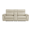 Maroni Power Reclining Loveseat with Center Console — Taupe Power