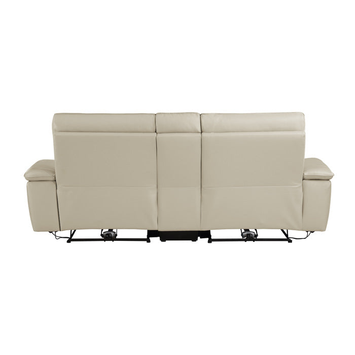 Maroni Power Reclining Loveseat with Center Console — Taupe Power