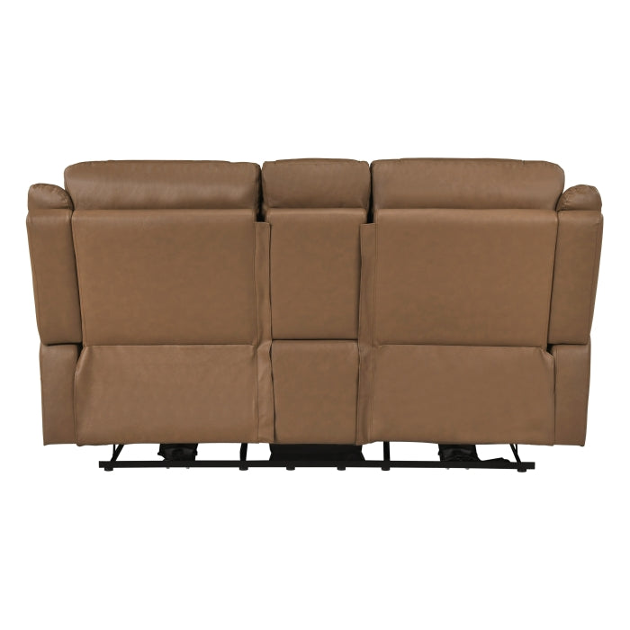 Haven Power Reclining Loveseat with Center Console — Brown Power
