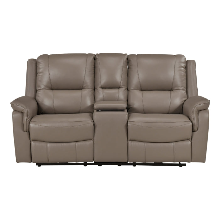 Haven Power Reclining Loveseat with Center Console — Russet Power