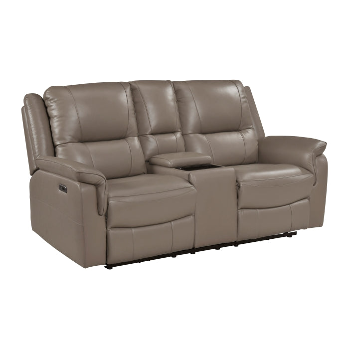 Haven Power Reclining Loveseat with Center Console — Russet Power