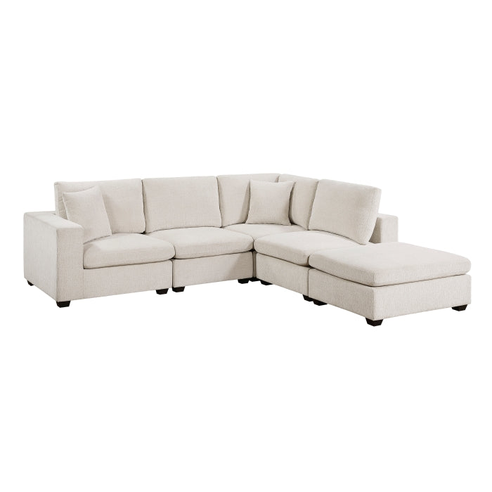 Serenity 5-Piece Modular Sectional with Ottoman (8310NBE*52ACC1ACROT)