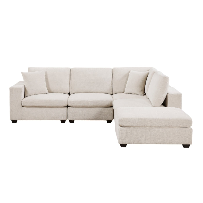 Serenity 5-Piece Modular Sectional with Ottoman (8310NBE*52ACC1ACROT)