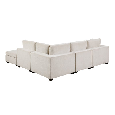 Serenity 5-Piece Modular Sectional with Ottoman (8310NBE*52ACC1ACROT)