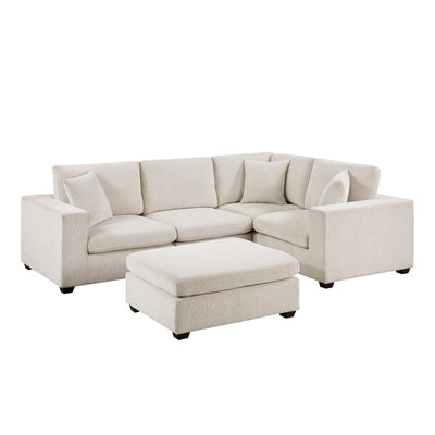 Serenity 5-Piece Modular Sectional with Ottoman (8310NBE*5AC2C1ACROT)