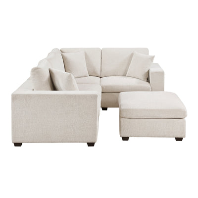 Serenity 5-Piece Modular Sectional with Ottoman (8310NBE*5AC2C1ACROT)