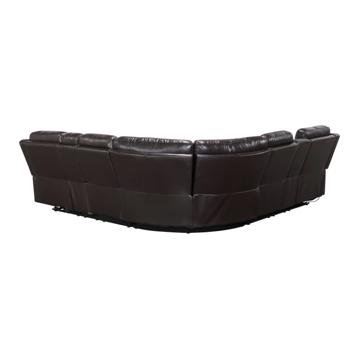 Cipher 3-Piece Power Reclining Sectional with Two Consoles, Speakers, Subwoofer, LED Lighting and Charging Port (8315DBR*SCPW)