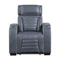 Cyber Power Reclining Chair with Power Headrest, Cup holder, Storage Arms(Top and Side), Air Massage, Heat, LED Lighting and Charging Ports (8344BUE-1PWHM)